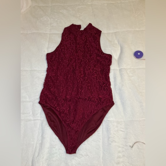 Tops - Elegant Burgundy Lace One Piece